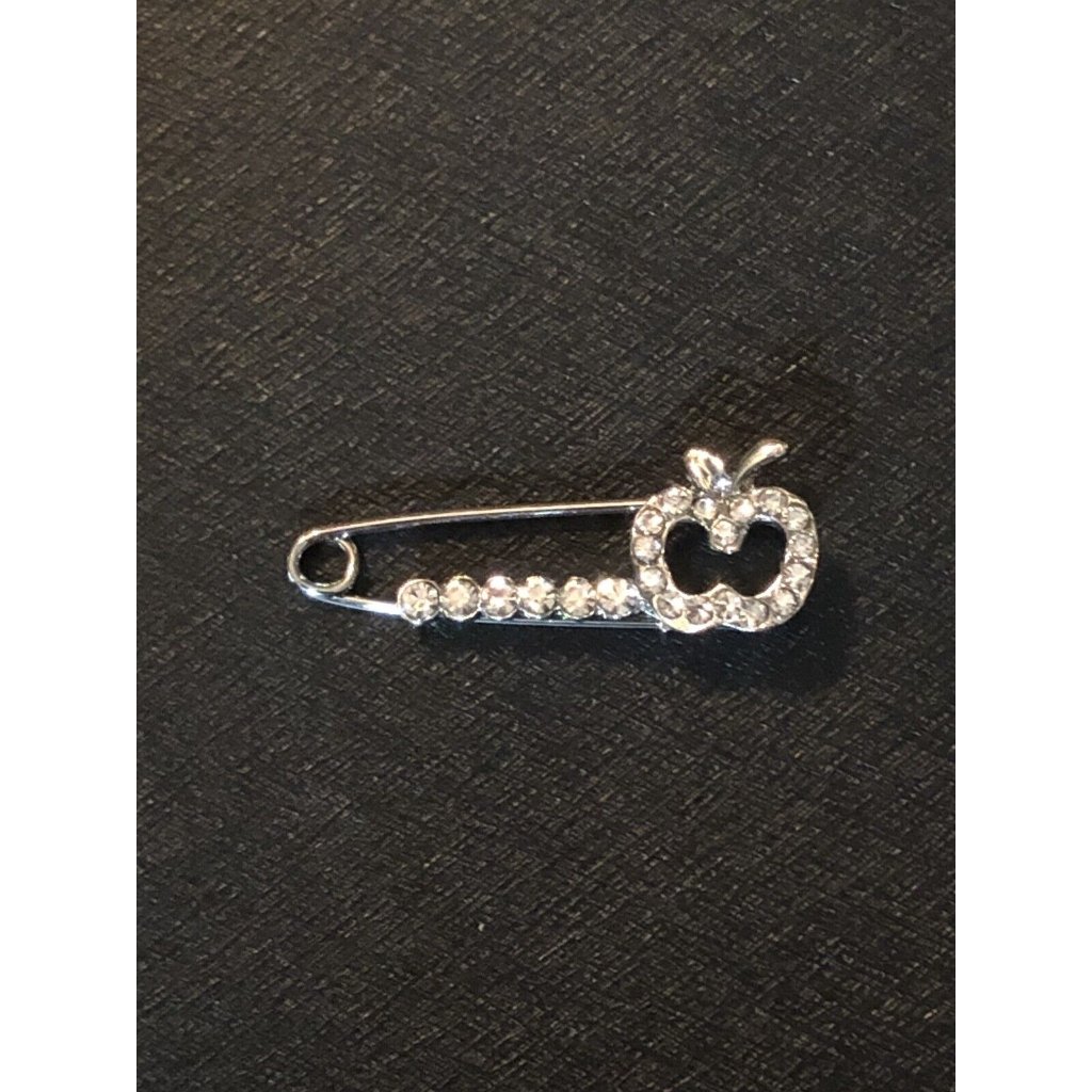 Rhinestone Crystal Apple Stock Tie Pin Horse Show Fox Hunting Eventing Dressage
